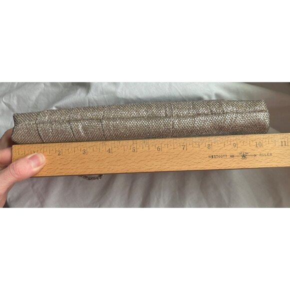 Jessica McClintock Evening Bag Clutch Silver Mesh Special Occasion Elegant Women - Picture 6 of 12